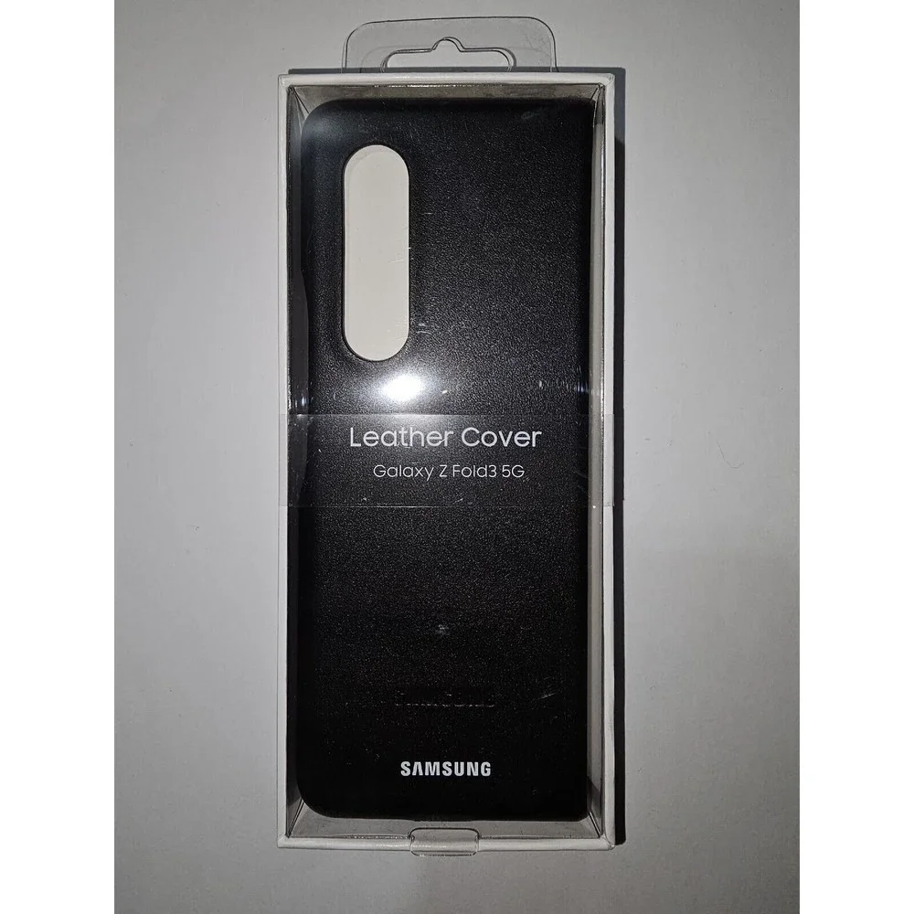 Samsung Galaxy Z Fold3 Leather Case for Samsung Galaxy Z Fold 3 5G - Black NEW